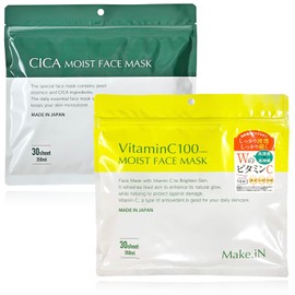 Make.iN CICA & Vitamin C 100 Moist Face Mask Set (30 Each) | Deer VC Vitamin Moisturizing Skin Care