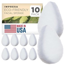 Paquete de 10 esponjas faciales respetuosas con el medio ambiente para limpiar y exfoliar, exfoliante facial hecho de materiales reciclados, exfoliant