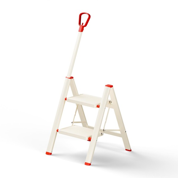 ASPERALD 2 Step Ladder with Single-Handrail,Foldable Step Stool with Anti-Slip