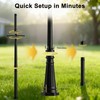 76" Black Cast Aluminum Lamp Post | with Crossbars &