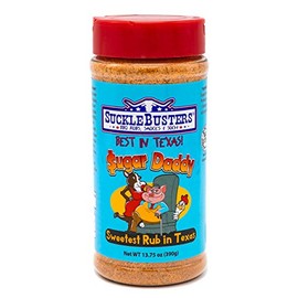 SuckleBusters Sugar Daddy BBQ Rub: Sweet & Savory for Pork, Chicken, Fruits and Deserts, Very Mild, Gluten-Free, No MSG Shaker (13.75oz)