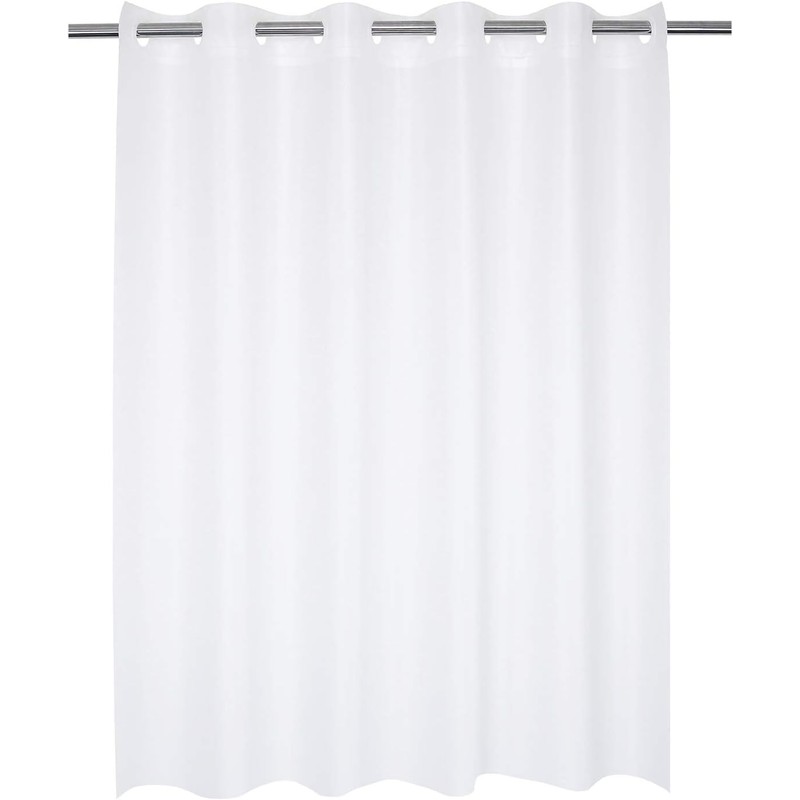 pocenla No Hook Shower Curtain, Waffle Weave Thick Fabric Shower