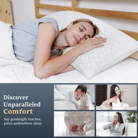 COZSINOOR Queen Size Cooling Bed Pillows - Premium Down Alternative Pillows Set of 2 for Side, Back, and Stomach Sleepers Hotel Quality Fluffy Soft Microfiber Fill Breathable Skin-Friendly