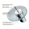 RODDEX Waterfall Bathroom Sink Faucet Unique Brass Modern Circle Glass