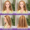 HIRIREMY Ombre Highlight Deep Wave Curly BOB Lace Front Wigs