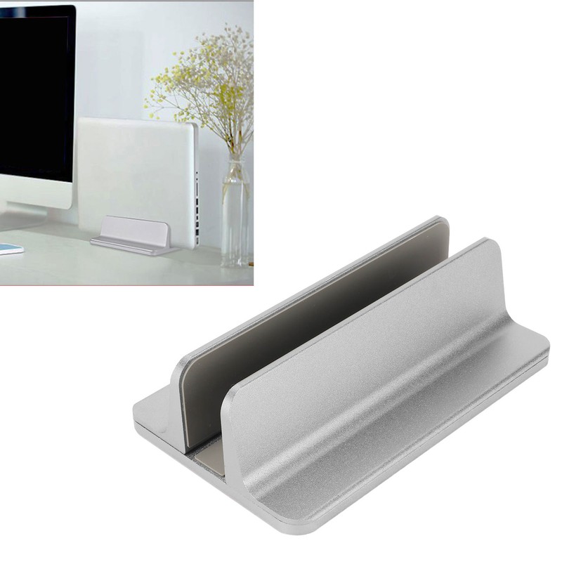 Vertical Laptop Stand Grey Regulable Base 3D Curved Appearance Bottom