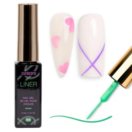 CURACORO Gel Liner Nail Art, Professional Nail Gel Polish, Long-Lasting, Chip-Resistant, Low Ordor Nail Gel, Built-in Precision Brush for Nail Lines, Patterns, French Nails, 3D Designs