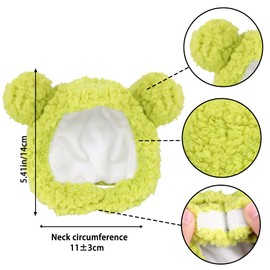 JOICEE Cute Cat Costume Warm Bear Hat for Cat Adjustable Soft Small Pet Headwear Bear Hat for Cat Puppy Dog (Avocado Color)