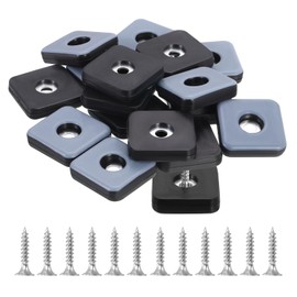 sourcing map 12 Pcs Furniture Slider Pads, 1.18x1.18 Inch(30x30mm) PTFE Square Screw-on Furniture Glides Sliders with Screw, Chair Leg Floor Protectors for Carpet Hardwood Floors, Blue