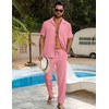 LecGee 2 Piece Outfits for Mens Tracksuit Shirt and Pants
