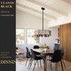 Black Crystal Chandelier for Dining Room, 6-Light Modern Semi Flush