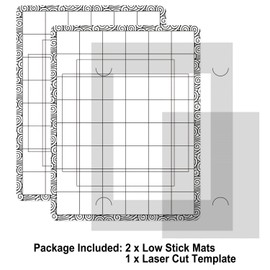 3Pcs/Set Stick and Stamp Mat and Fixed Stamp Blending Template Multi Use Low Tack Mat for DIY Projects Paper Card Scrapbooking To Hold Project In Placeholding stencil in place while ink blending fixed