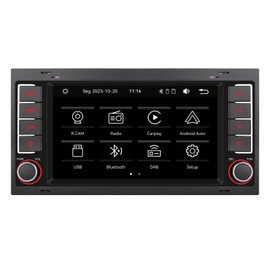 YZKONG Car Radio for VW Touareg T5 Multivang 2004-2009, Wireless Apple Carplay and Android Auto HiFi Sound Volkswagen Stereo Touch Screen Car Multimedia Player with Bluetooth AM/FM USB Port