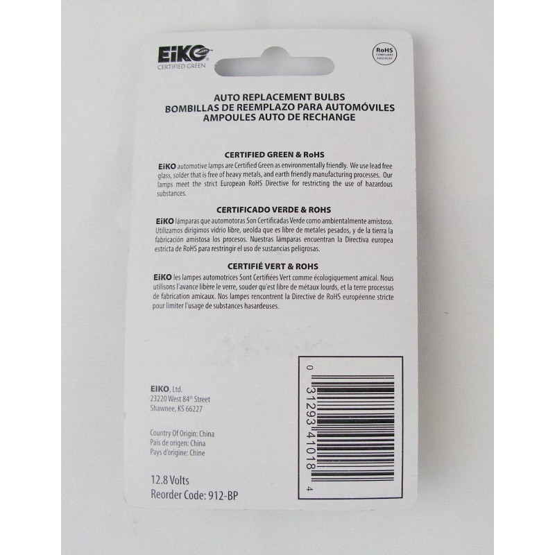 Eiko BOX OF 20 BULBS - Automotive Bulb Miniature Wedge