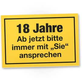 DankeDir! Mit Sie - Schild 30 x 20 cm - 18 Jahre Jungen & Mädchen 18er Geburtstagsgeschenk Geschenk 18. Geburtstag - Geschenkidee Volljährig Geburtstagskarte Partydeko Geburtstagsdeko