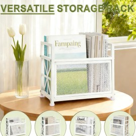 WeGXY White Magazine Holder, Magazine File Holder