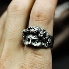 LILILEIDY Broken David Ring for Men and Women - Classic Stainless Stee Michelangelo's David Ring - Statue David Art Ring 10