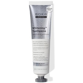 Boka Pasta de dientes sin flúor, pasta de dientes con nano hidroxiapatita, apropiada para dientes sensibles, para adultos, cuidado bucal para niños - Blanqueamiento* menta refrescante, 4 onzas
