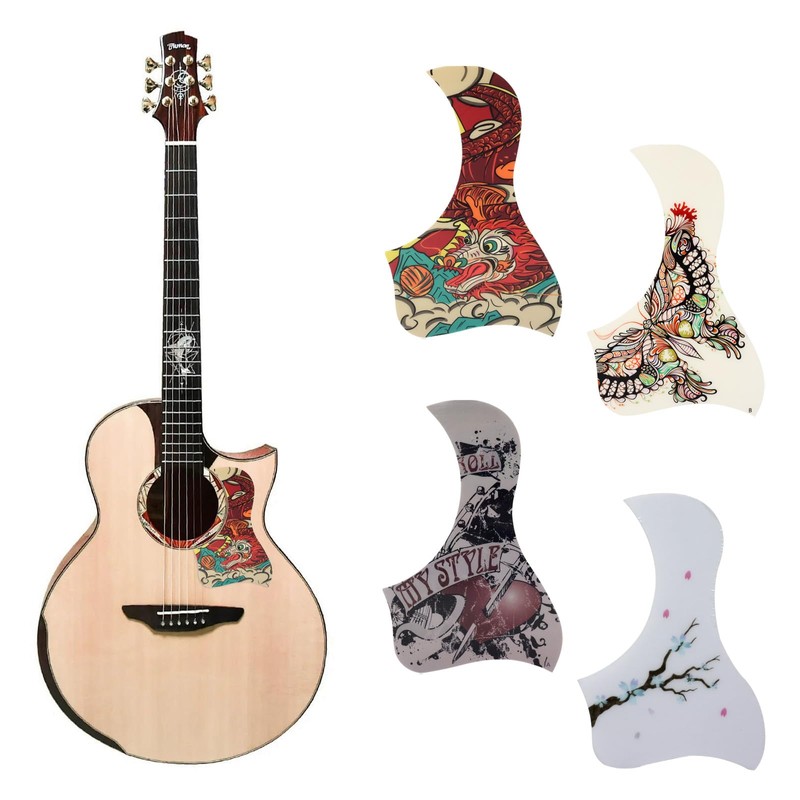 Honbay 4PCS Self Adhesive Anti-Scratch Hummingbird and Water Shaped Acoustic