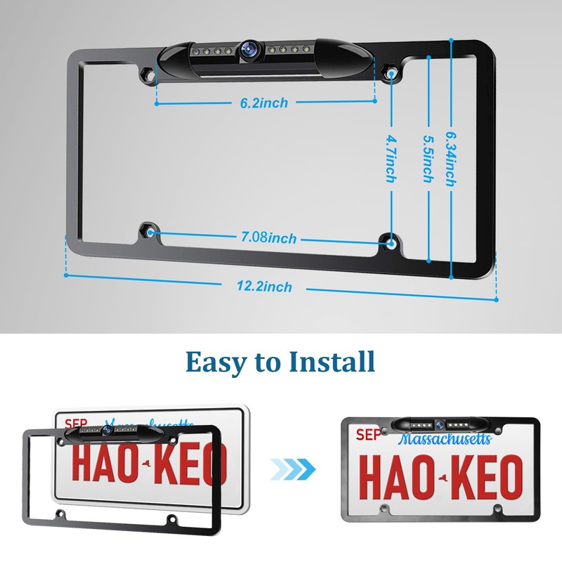 Backup Camera for Car 7 Inch HD 1080P Front Rear