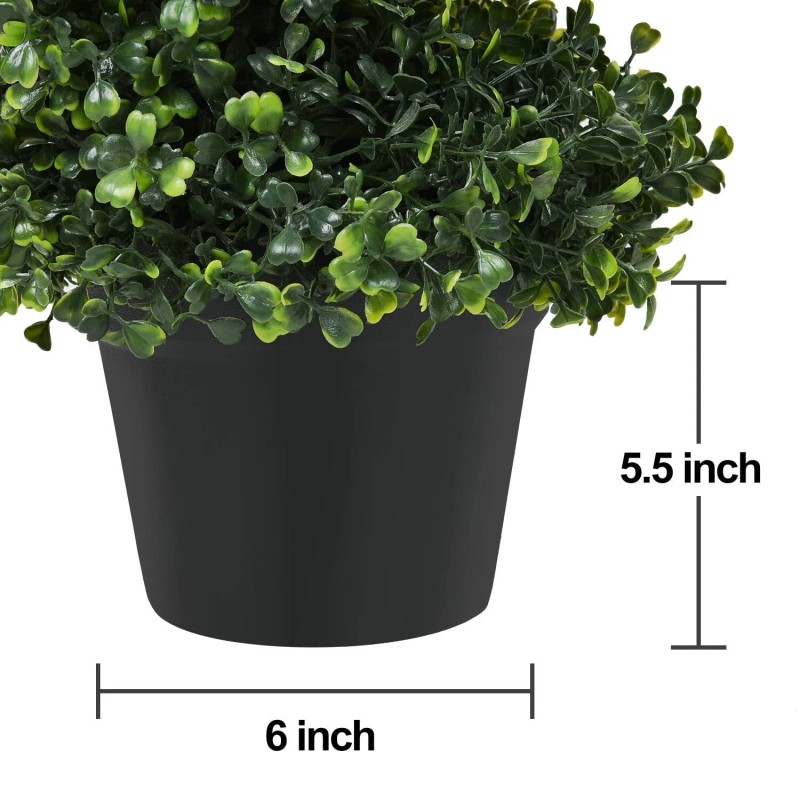 Lvydec 2 Pack Artificial Boxwood Topiary Tree, 3ft Topiary Plants
