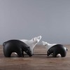 NierNika Modern Ceramic Bear Figurines, Black and White, Set of