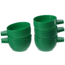 couponhub New Bird Parrot Pigeons Hamster Pet Cage Aviary Water Food Bowl Feeder Plastic Round Water Cup Hanging Drinking Feeding Bowl-5pcs