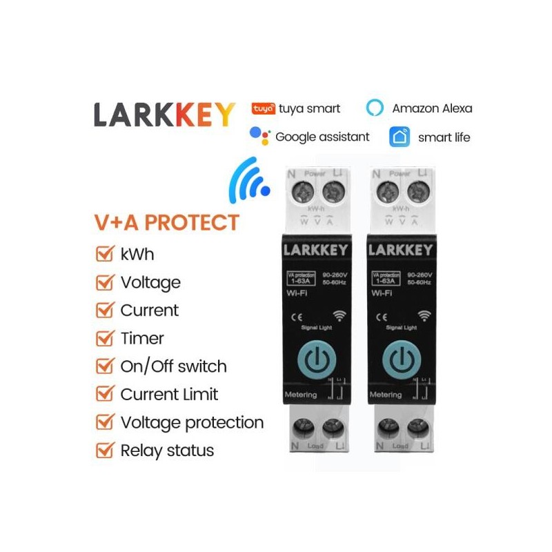 TUYA WIFI 지능 회로 차단기 전력 측정 DIN 레일 스마트