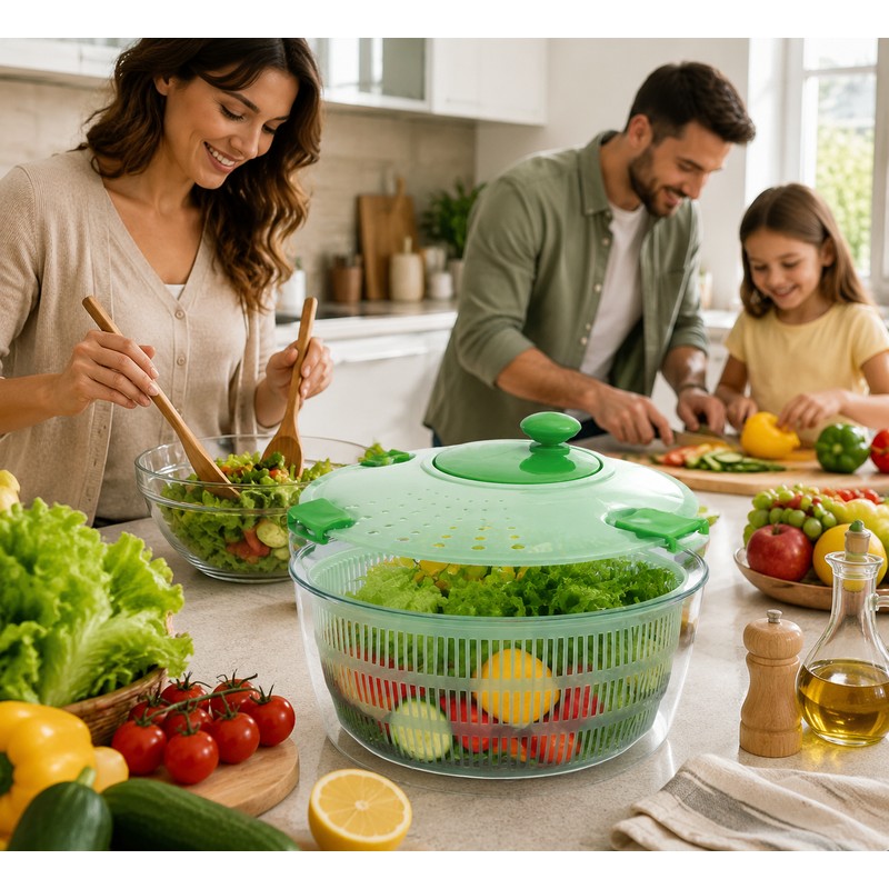 Large Capacity Salad Spinner for Washing & Drying Vegetables –