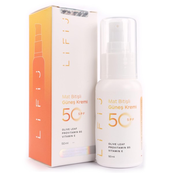 Lifij Mat Bitişli Güneş Kremi 50 SPF, Yüksek Güneş Koruması,