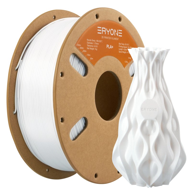 ERYONE PLA Plus 3D Filament 1.75MM Diameter 1kg ManufacturerColor: White