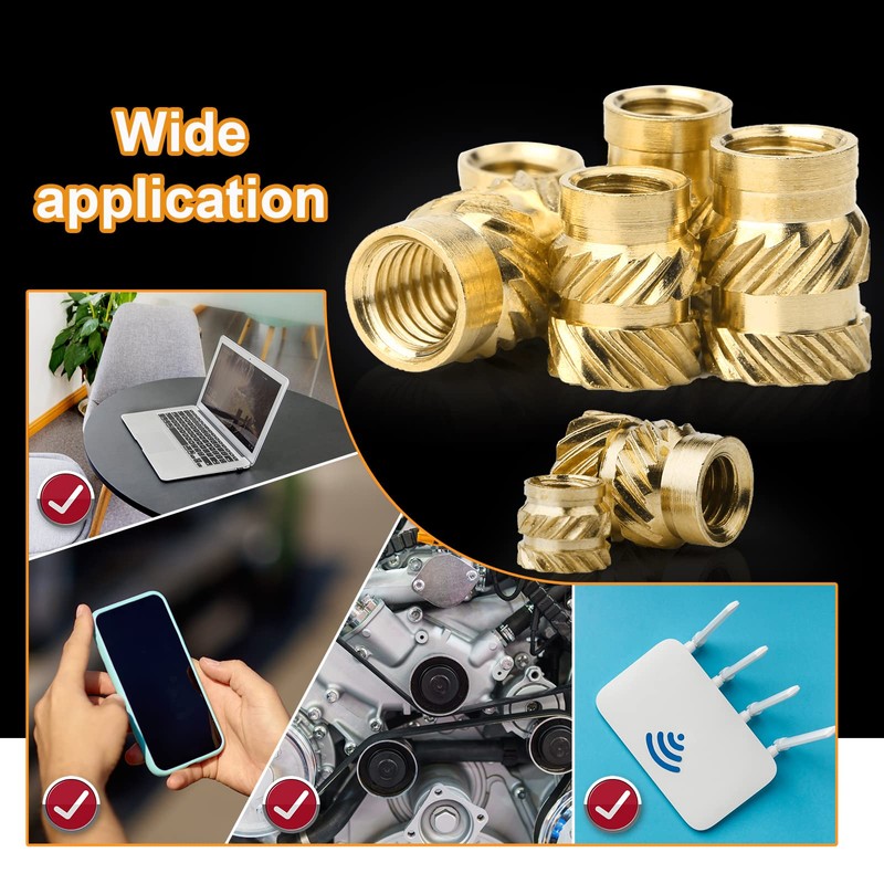 145Pcs 3D Printing Brass Nuts, M3 M4 M5 Female Thread