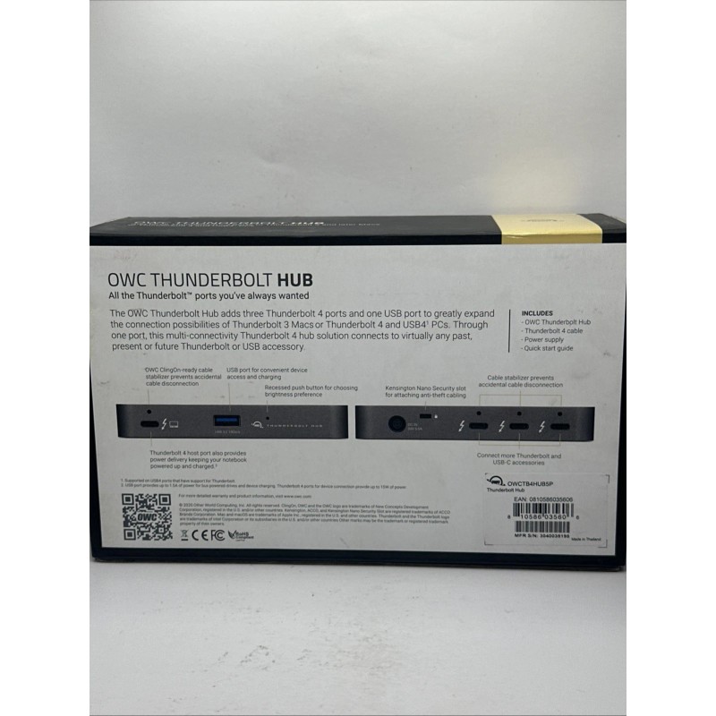 OWC 5 Port Thunderbolt Hub - 60W Charging, (3) Thunderbolt