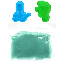 SLIMY Sandy Fluff 220 g Blue Sand - Original Slime Sand for Children, Magic Play Clay Including Bucket and Two Shapes, Elastic Play Clay (Toy from 3 Years)