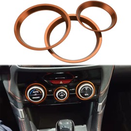 for Subaru AC Climate Control Knob Outer Ring Covers Volume Control Switch Trim for Subaru Forester 2019-2023 Crosstrek 2018-2023 Impreza 2017-2023 Interior Conditioning Accessories (Orange 3 Pcs)