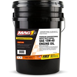 Mag 1 67980 Premium Conventional SAE 15W-40 CK-4 Heavy Duty Diesel Engine Oil - 5 Gallon