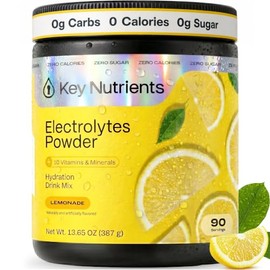 KeyNutrients Electrolitos en polvo: limonada cero calorías/limonada rosa en 90, 40 o 20 porciones paquetes de viaje de hidratación – Electrolitos keto