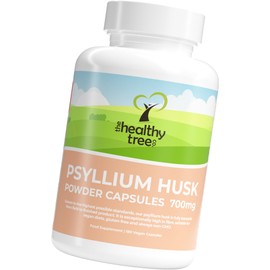 Psyllium Husks Capsules Fibre Supplement 1400mg - 180 Vegan Tablets High in Soluble Fibre - TheHealthyTree Company Pure Psyllium Husk Powder Capsules