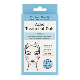 Precision Beauty Acne Treatment Pimple Patches Acne Patches for Zits Pimples and Blemishes | Acne Spot Treatment with Salicylic Acid Tea Tree Oil and Aloe Vera | Package of 30 Acne Dots
