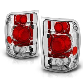 AmeriLite Chrome Replacement Brake Tail Lights Set For 98-00 Ford Ranger - Passenger and Driver Side