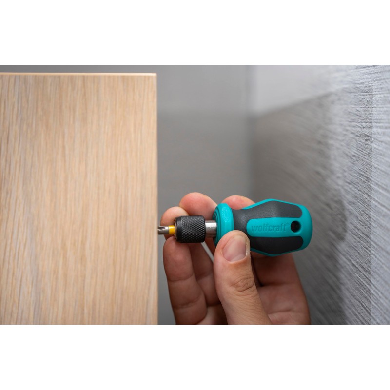 wolfcraft Hand Screwdriver with Bit Socket, Short I 1239000 I