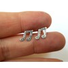 Music Note Earrings 925 Sterling Silver Sparkly