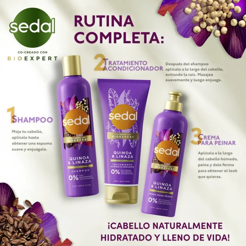Shampoo Sedal Bioexpert Hidratación Y Control Caída - 370 Ml