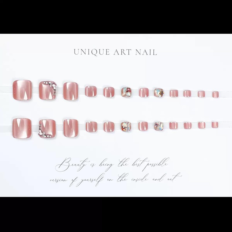 ドミ屋 ネイルチップ 足用 24枚入 フットネイルチップ フットネイル 足用ネイルチップ 夏 付け爪 結婚式