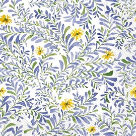 IHR Ideal Home Range Cocktail Napkins Disposable 3-Ply Paper Party Napkin Pack, 5" x 5", Lovely Branches (Blue), 20-Count