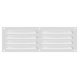 PATIKIL 4x12 Inch Aluminum Vent Cover, Screen Air Grille Ventilation Cover HVAC Louvered Grill Built-in Mesh for Home Kitchen Fireplace Bathroom Wall Ceiling, Silver
