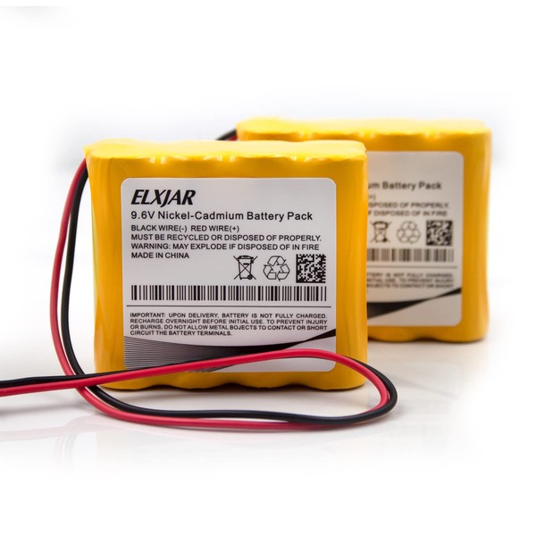 Coonyard (2-Pack) 9.6V Ni-CD AA900mAh Battery Pack Replacement OSI Batteries OSA256, Unitech AA900mAh, CUSTOM-225, BCN800-8EWP-CE623