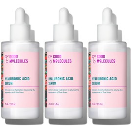 Good Molecules Hyaluronic Acid Serum Pack 3 – 75 ml / 2.5 fl oz Each | Lightweight Facial Serum with 1% Hyaluronic Acid for Hydration