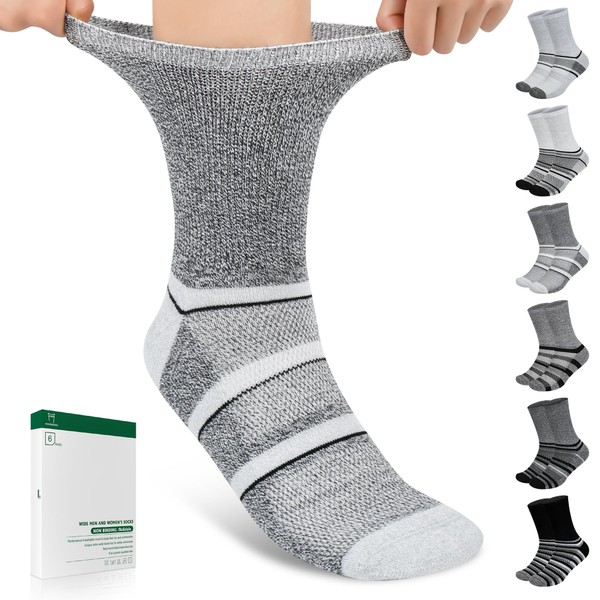 Bulinlulu Bulinlulu Diabetic Socks for Men Women,6 Pairs Non Binding
