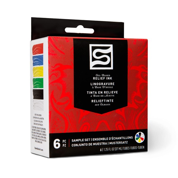 Speedball 3476 Oil-Based Block Printing Ink Starter Set for Professional, Permanent Prints AP Certified – 1.25 FL OZ Tubes
